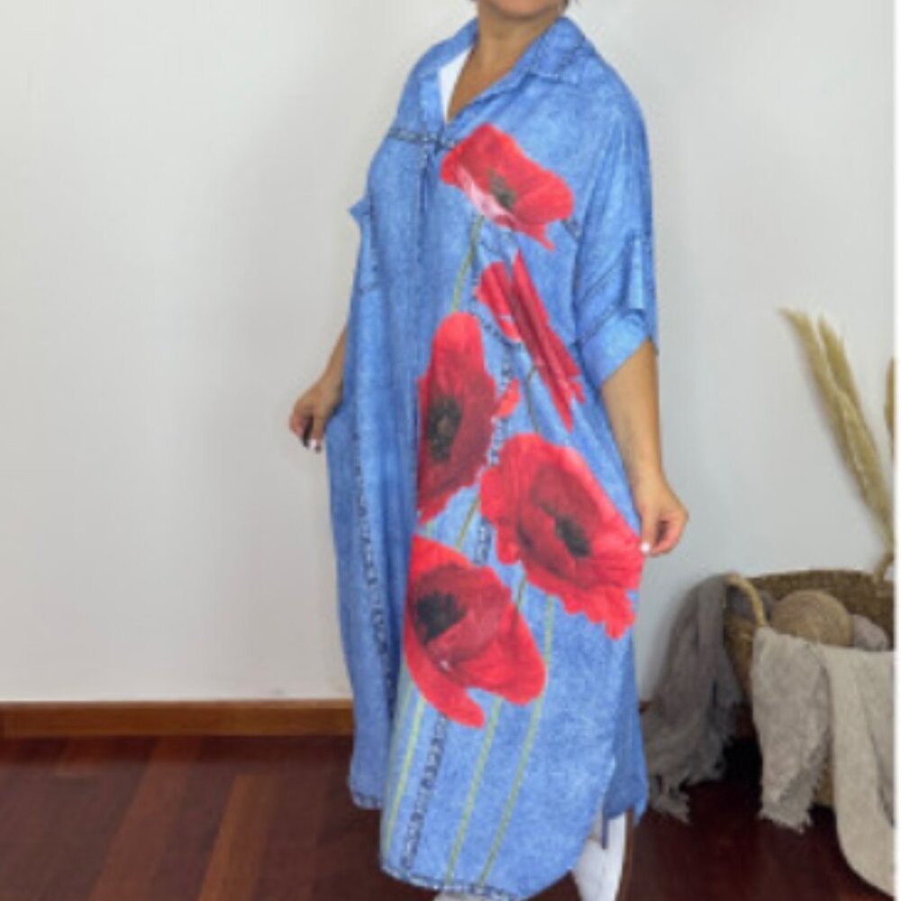 poppy detail dress NWOT - Picture 3 of 11
